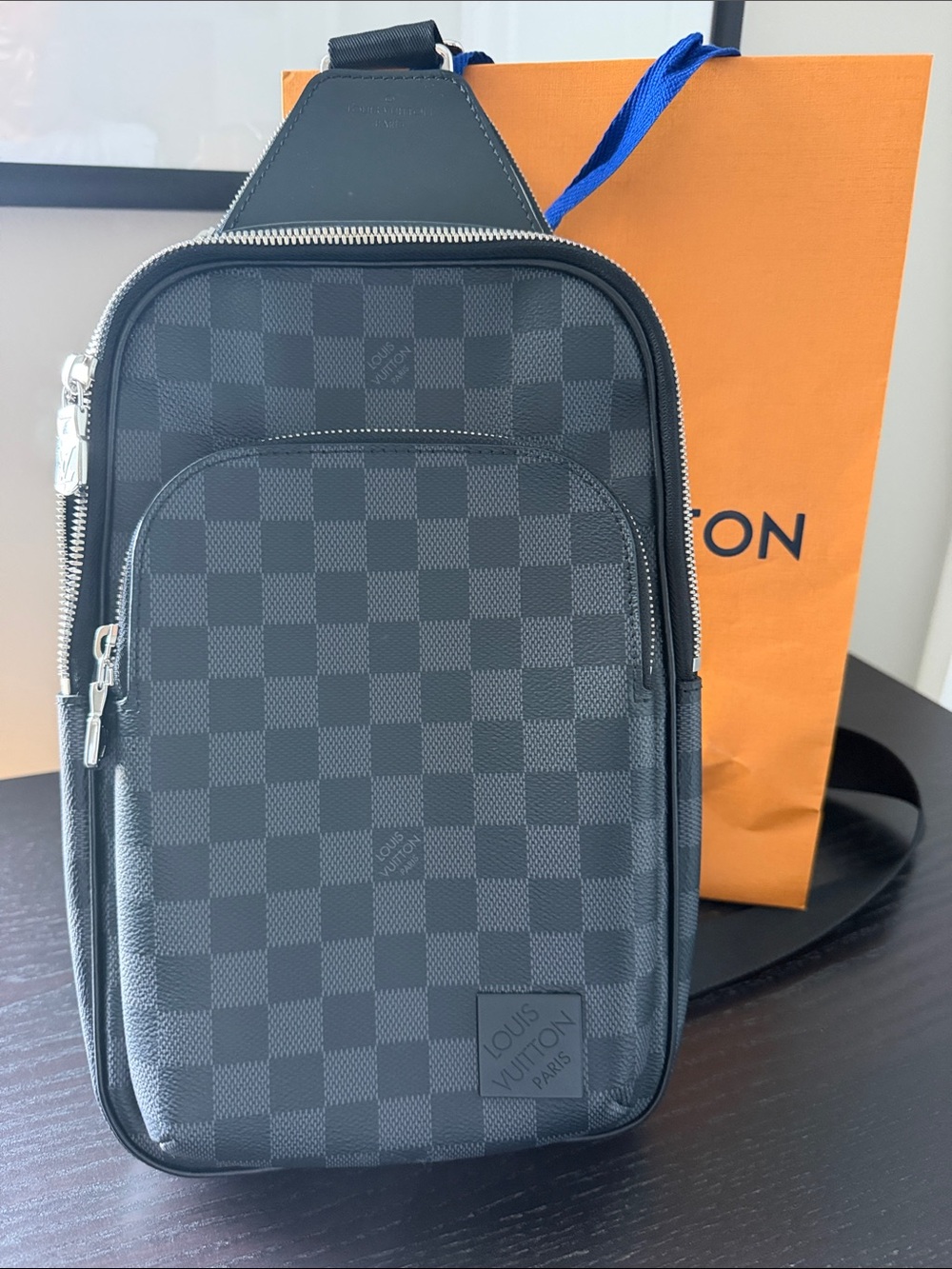 Louis Vuitton Black Damier Graphite Sling Crossbody Bag